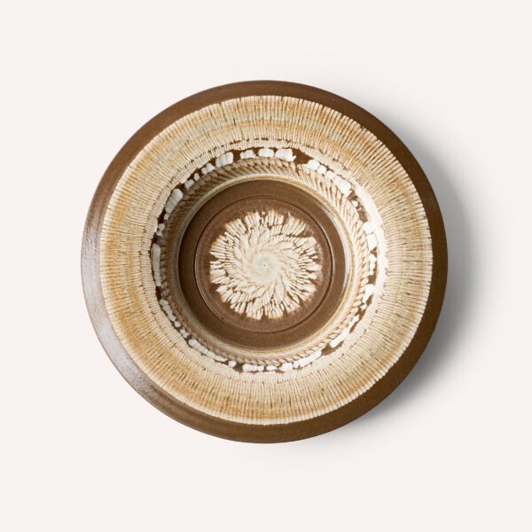 Jump-Knife Artisanal Coffee Brown Ceramic Plate--Caramel Macchiato